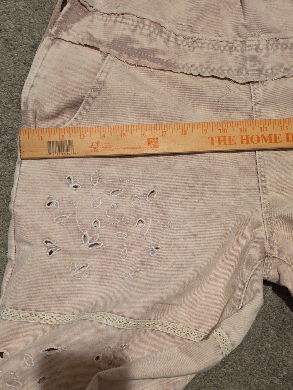 POL Pink Washed Denim Eyelet Wide-Leg Jumpsuit - Picture 9 of 16